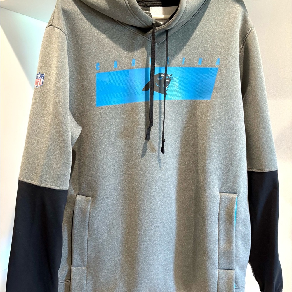 NFL Carolina Panthers Nike Gray and Black Sweatshirt Hoodie XL